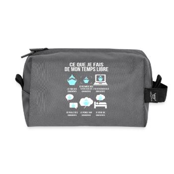 Ce que je fais de mon temps libre Passion croisier - Trousse de toilette en tissu recyclé - anthracite - Devant