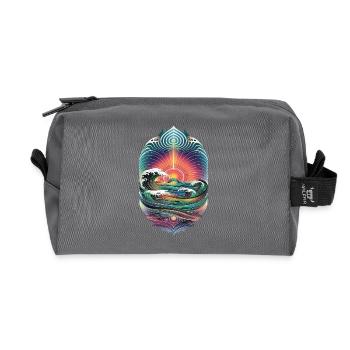 Wellen Und Sonnenaufgang Kunstwerk - Recycelte Kulturtasche - Anthrazit - Vorne