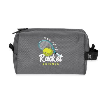 Tennis Player Racquet Science - Recycled Toiletry Zip Bag - anthracite - Front