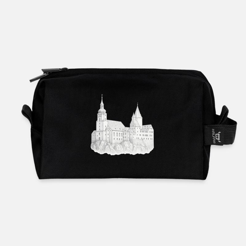Schwarzenberg Erzgebirge Schloss - Recycelte Kulturtasche - Schwarz