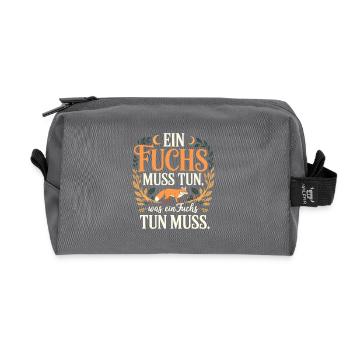 Fuchs Spruch Ein Fuchs Muss Tun Was Fuchs Tun Muss - Recycelte Kulturtasche - Anthrazit - Vorne