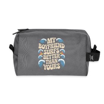 Surfen My Boyfriend Surfs Better Than Yours Surfer - Recycled Toiletry Zip Bag - anthracite - Front