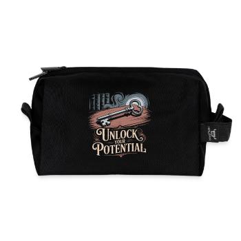 UNLOCK YOUR POTENTIAL - Recycled Toiletry Zip Bag - black - Front