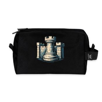 Chess Rook Fortress Chess Players Unite - Recycled Toiletry Zip Bag - black - Front
