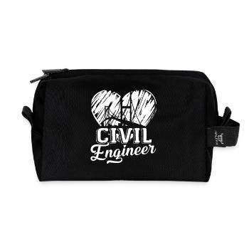 Proud To Be A Civil Engineer - Recycled Toiletry Zip Bag - black - Front