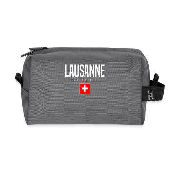 Lausanne Schweiz - Recycelte Kulturtasche - Anthrazit - Vorne