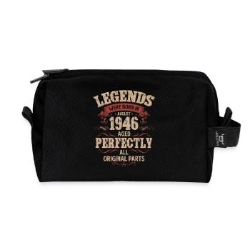 80. Geburtstag Original August Jahrgang 1946 - Recycelte Kulturtasche - Schwarz - Vorne