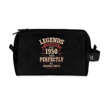 75ème Anniversaire Original Août Millésime 1950 - Trousse de toilette en tissu recyclé - noir - Devant