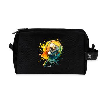 Badminton - Recycled Toiletry Zip Bag - black - Front