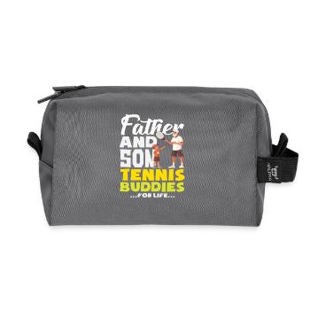 Père Fils Tennis Amis Joueur Pour La Vie - Trousse de toilette en tissu recyclé - anthracite - Devant