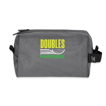 Joueur de tennis Doubles partenaire Design - Trousse de toilette en tissu recyclé - anthracite - Devant