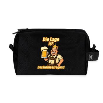 Party Outfit Men Men with Saying Weekend - Recycled Toiletry Zip Bag - black - Front