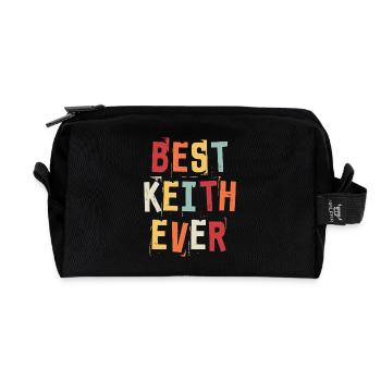 Best Keith Ever Retro First Name Text Saying - Recycled Toiletry Zip Bag - black - Front