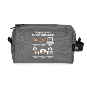 Ce que je fais de mon temps libre avec mon Somali - Trousse de toilette en tissu recyclé - anthracite - Devant