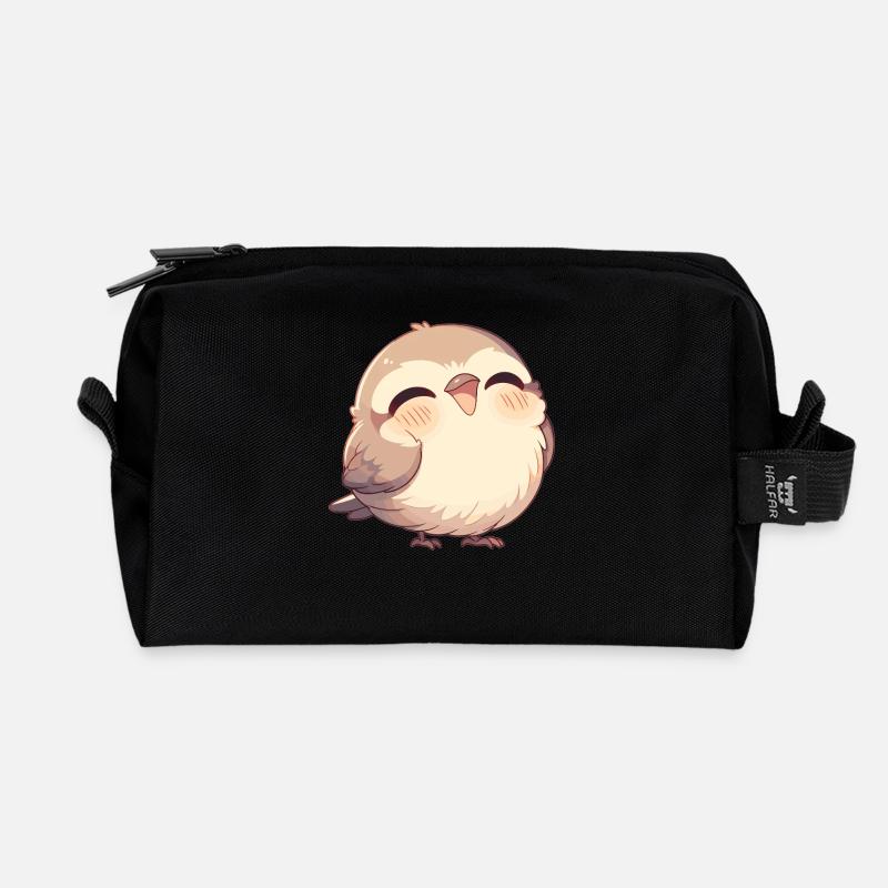 Spatzen Spatz - Recycelte Kulturtasche - Schwarz