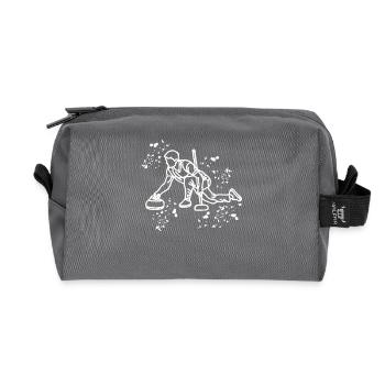 Curler Winter Sports Curling - Recycled Toiletry Zip Bag - anthracite - Front