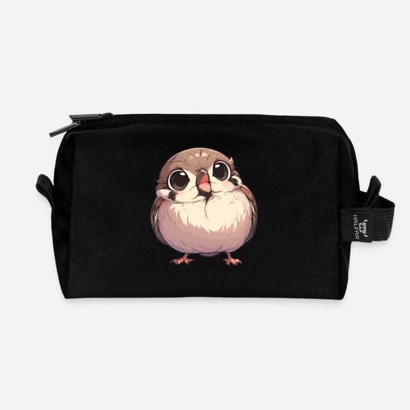 Spatzen Spatz - Recycelte Kulturtasche - Schwarz