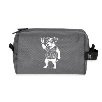 Métal Musique Jack Russell Terrier Rock Drôle - Trousse de toilette en tissu recyclé - anthracite - Devant