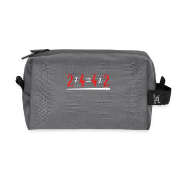 Equation maths humor 2*4= 4*2 - Recycled Toiletry Zip Bag - anthracite - Front