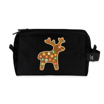 Süßes Lebkuchen Rentier Weihnachten Advent Keks - Recycelte Kulturtasche - Schwarz - Vorne