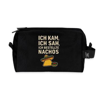 I Came I Saw I Ordered Nachos Shirt - Recycled Toiletry Zip Bag - black - Front