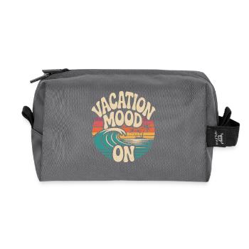 Vacation Mood On Sommer Festival Reise Club Urlaub - Recycelte Kulturtasche - Anthrazit - Vorne