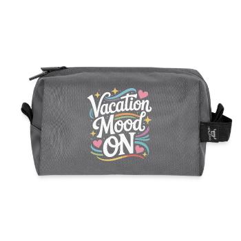Vacation Mood On Sommer Festival Reise Club Urlaub - Recycelte Kulturtasche - Anthrazit - Vorne