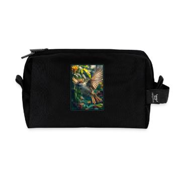 Spatzen Spatz - Recycelte Kulturtasche - Schwarz - Vorne