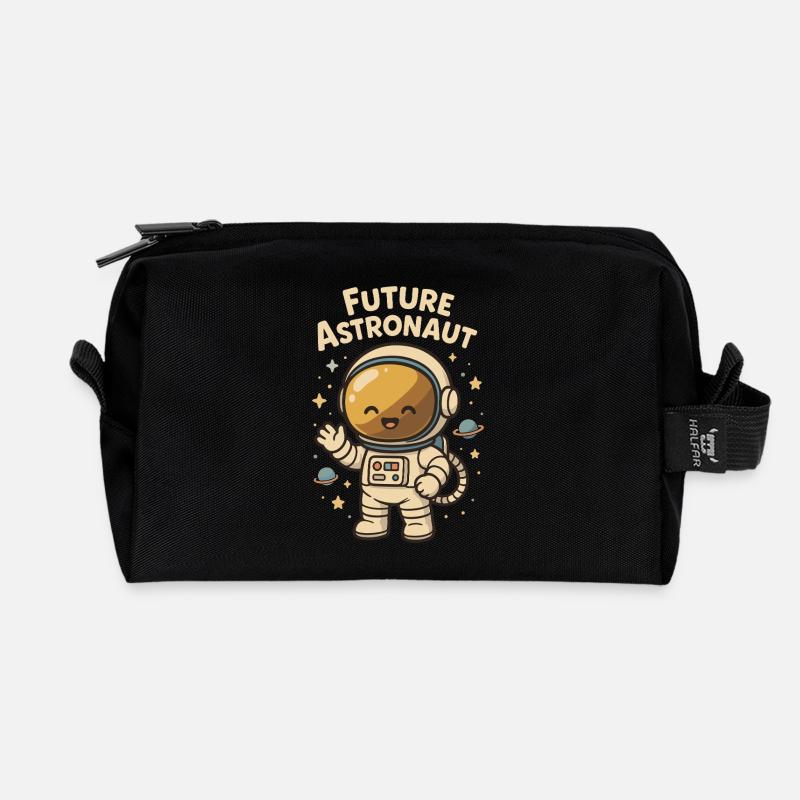 Niedlicher Zukunftsastronaut Kinder - Recycelte Kulturtasche - Schwarz