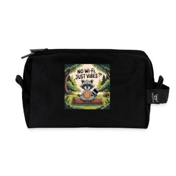 No Wifi No Internet Recreation Nature - Recycled Toiletry Zip Bag - black - Front