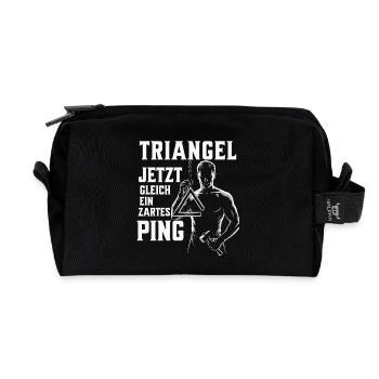 Triangel - Jetzt gleich ein zartes Ping - Recycelte Kulturtasche - Schwarz - Vorne