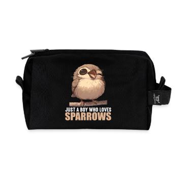 Spatzen Spatz - Recycelte Kulturtasche - Schwarz - Vorne