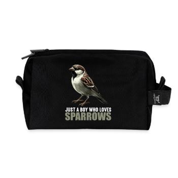 Spatzen Spatz - Recycelte Kulturtasche - Schwarz - Vorne