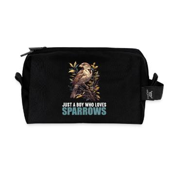 Spatzen Spatz - Recycelte Kulturtasche - Schwarz - Vorne