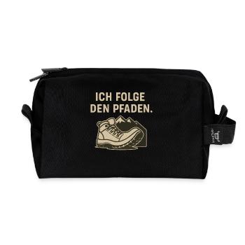Wandern Berge Pfade Spruch - Recycelte Kulturtasche - Schwarz - Vorne
