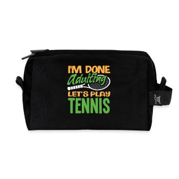 Tennis Spieler: Schluss Mit Erwachsen, Lass Uns - Recycelte Kulturtasche - Schwarz - Vorne