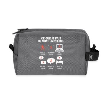 Ce que je fais de mon temps libre – Squash - Trousse de toilette en tissu recyclé - anthracite - Devant
