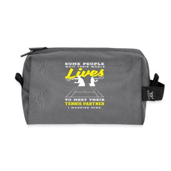 Certains attendent des partenaires de tennis - Trousse de toilette en tissu recyclé - anthracite - Devant