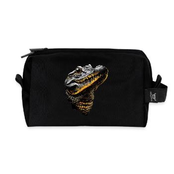 Krokodil Alligator Reptilien Kroko Liebe Krokodile - Recycelte Kulturtasche - Schwarz - Vorne