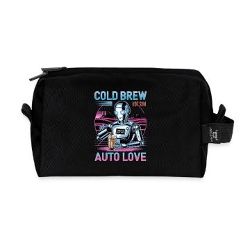 Cold Brew Robot Auto Love Cool Design - Trousse de toilette en tissu recyclé - noir - Devant