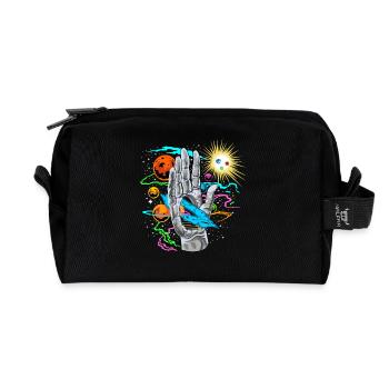 Main Cosmique avec Orbites Planétaires - Trousse de toilette en tissu recyclé - noir - Devant