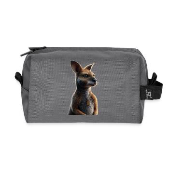 Wallaby Australia Outback Wild Sweet Kangaroo - Recycled Toiletry Zip Bag - anthracite - Front