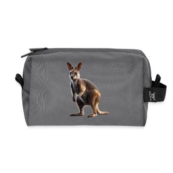 Wallaby Australia Outback Wild Sweet Kangaroo - Recycled Toiletry Zip Bag - anthracite - Front