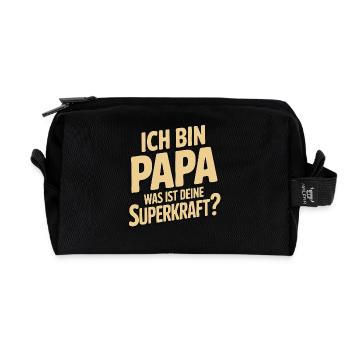 I'm Dad – What's Your Superpower? - Recycled Toiletry Zip Bag - black - Front