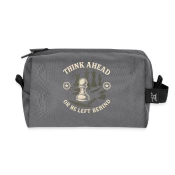 Chess Player Think Ahead Or Be Left Behind Board - Recycled Toiletry Zip Bag - anthracite - Front