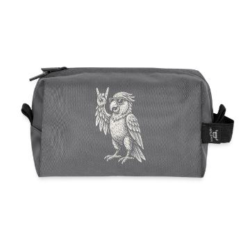 Rock Musique Metal Musique Drôle Perroquet Rétro - Trousse de toilette en tissu recyclé - anthracite - Devant