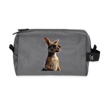 Wallaby Australia Outback Wild Sweet Kangaroo - Recycled Toiletry Zip Bag - anthracite - Front