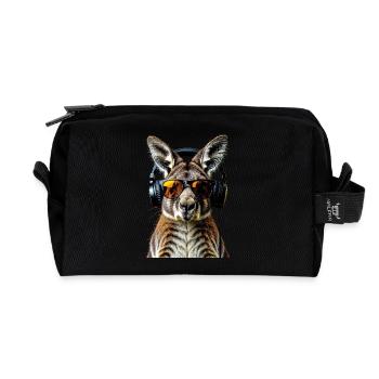 Wallaby Australia Outback Wild Sweet Kangaroo - Recycled Toiletry Zip Bag - black - Front