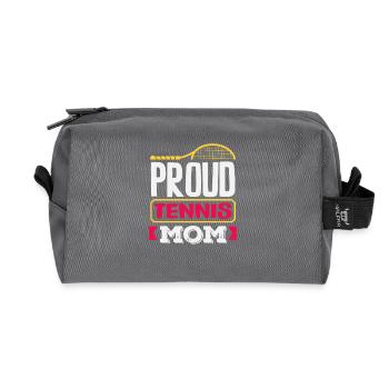 Fière maman de tennis joueuse de tennis - Trousse de toilette en tissu recyclé - anthracite - Devant