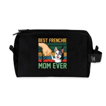 Beste Frenchie-Mutter aller Zeiten – süße französische Bulldogge - Recycelte Kulturtasche - Schwarz - Vorne